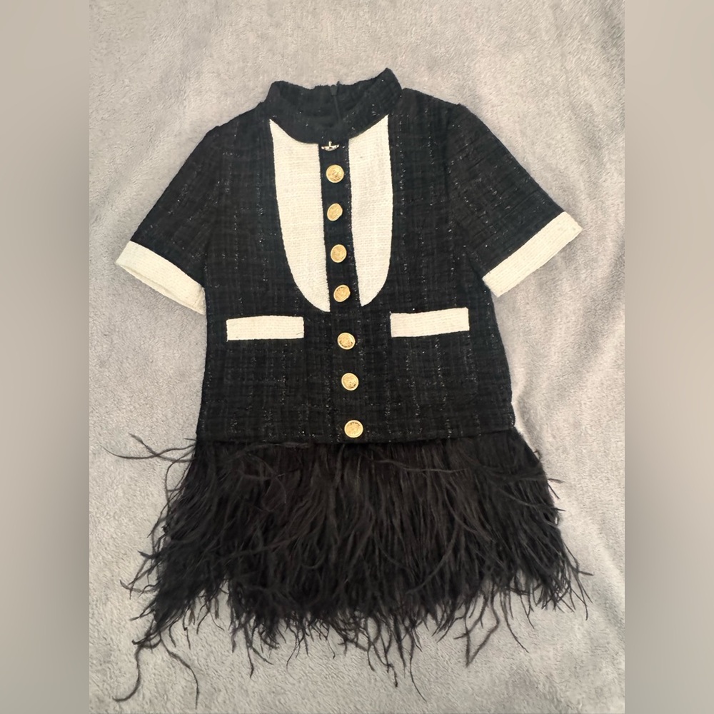 Tweed girls tuxedo dress for girls 2-3y